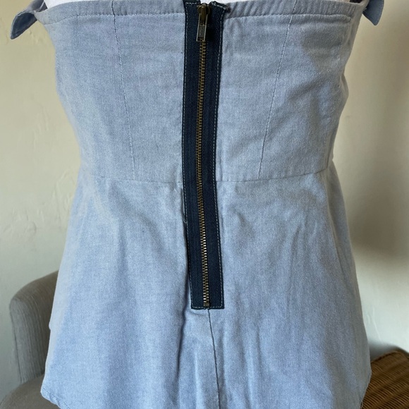 Anthropologie Odille Light Blue Strapless Top - Picture 3 of 6